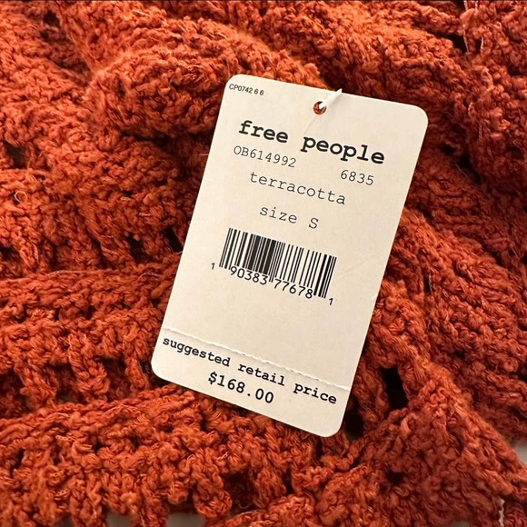 Free People Caught Up Crotchet Sweater Terracotta Size Small - Picture 5 of 7